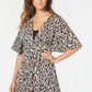 Thalia Sodi Women's Animal Print Duster Brown Size Medium