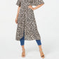 Thalia Sodi Women's Animal Print Duster Brown Size Medium