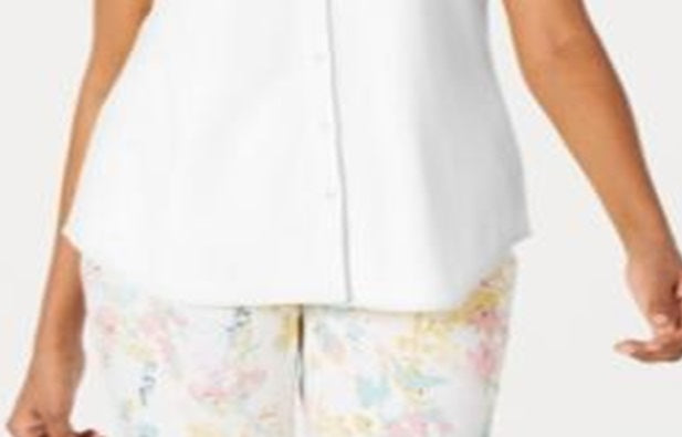 Charter Club Women's Cotton Shirt White Size 16 Petite