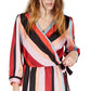 Bar III Women's Striped Wrap Dress Style Multi Stripes Size Large