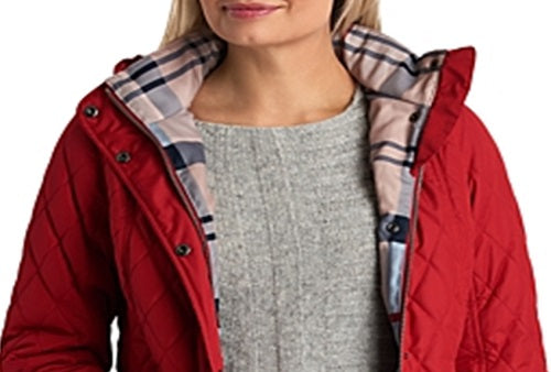 Barbour Women's Millfire Diamond Quilted Jacket Red Size 4