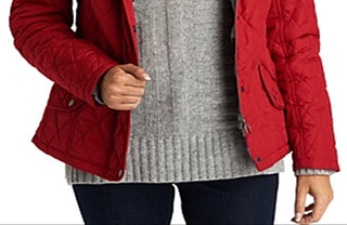 Barbour Women's Millfire Diamond Quilted Jacket Red Size 4