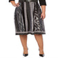 Robbie Bee Women's Plus Ribbed Top Belted Animal Print Dress Black/Grey Size 3X