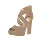 Jessica Simpson Women's Tehya Platform Sandals Shoes Beige Size 5.5