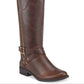Guess Women's Haydin WC Faux Leather Wide Calf Riding Boots Brown Size 7 MW