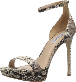 Steve Madden Women's Snake Starlet Leather Sandal Sand Size 9M