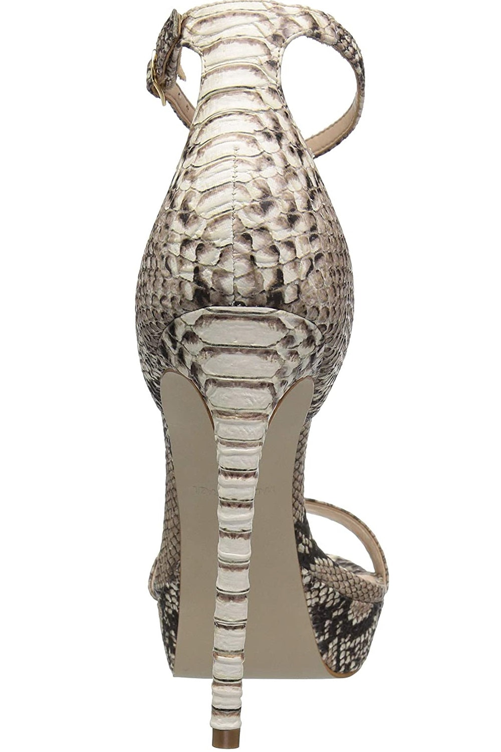 Steve Madden Women's Snake Starlet Leather Sandal Sand Size 9M