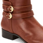 Charter Club Women's Jaimee Microsuede Strapped Booties Brown  Size 8 M