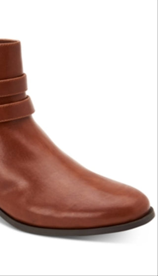 Charter Club Women's Jaimee Microsuede Strapped Booties Brown  Size 8 M