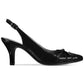 Karen Scott Women's Glenna Fabric Pointed Toe Casual Mule Sandals Black Size 9 1/2
