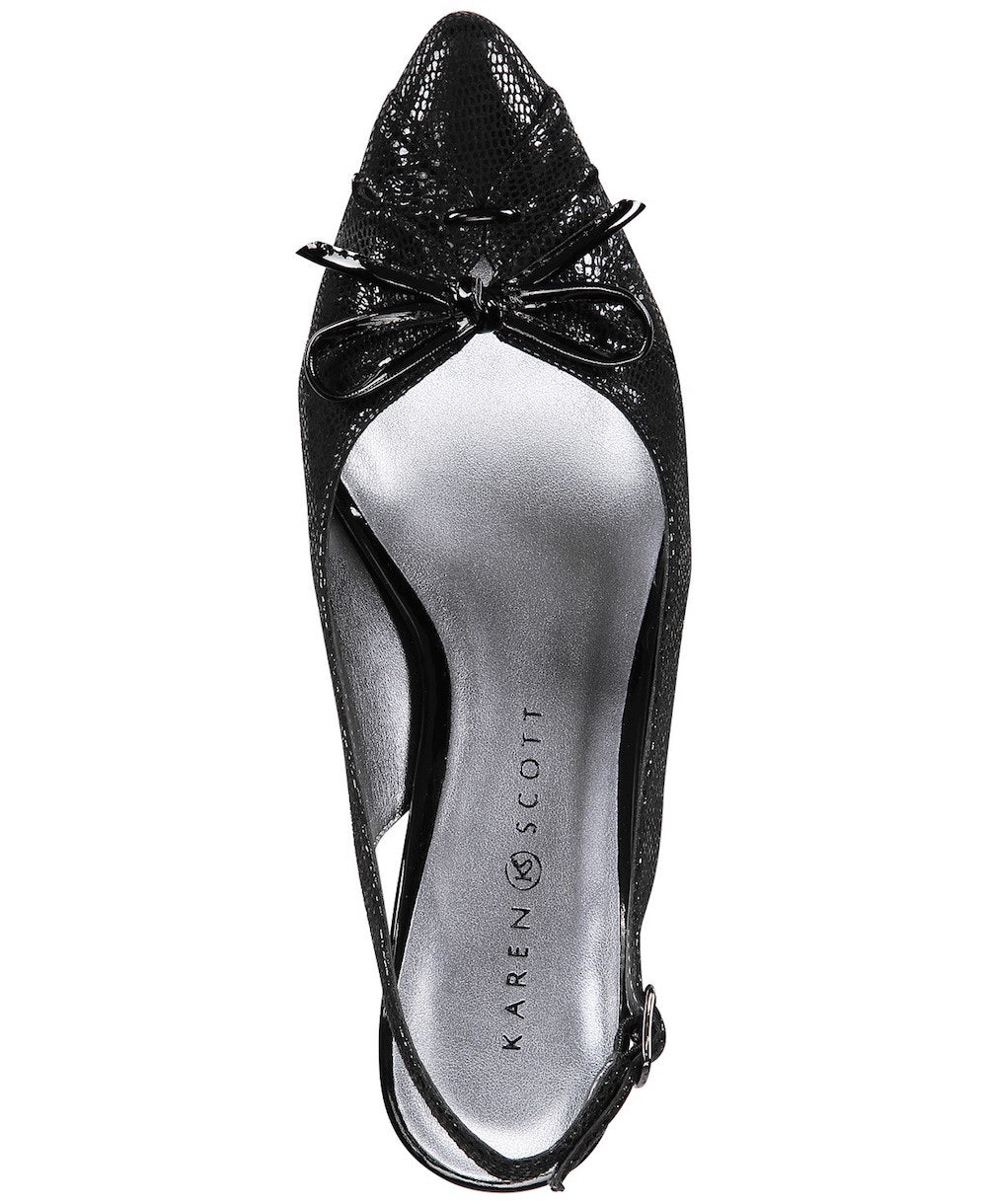 Karen Scott Women's Glenna Fabric Pointed Toe Casual Mule Sandals Black Size 9 1/2