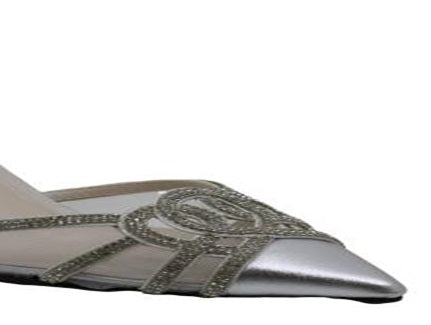 Caparros Women's Panzy Fabric Pointed Toe D orsay Pumps Silver Size 7