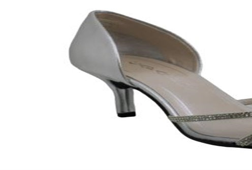 Caparros Women's Panzy Fabric Pointed Toe D orsay Pumps Silver Size 7
