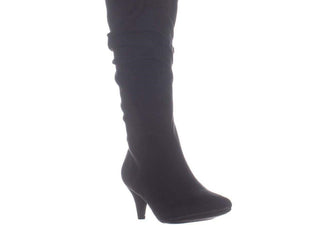 Bar III Women's Edina Suede Pointed Toe Knee High Fashion Boots Black Size 10 M