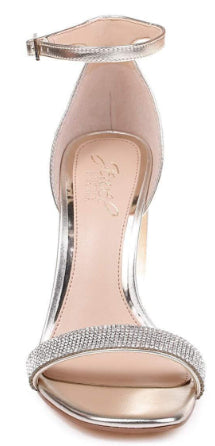 Badgley Mischka Men's Keshia III Jewelled Ankle Strap Metallic Gray Size Size 7.5