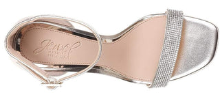 Badgley Mischka Men's Keshia III Jewelled Ankle Strap Metallic Gray Size Size 7.5