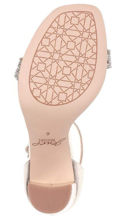 Badgley Mischka Men's Keshia III Jewelled Ankle Strap Metallic Gray Size Size 7.5