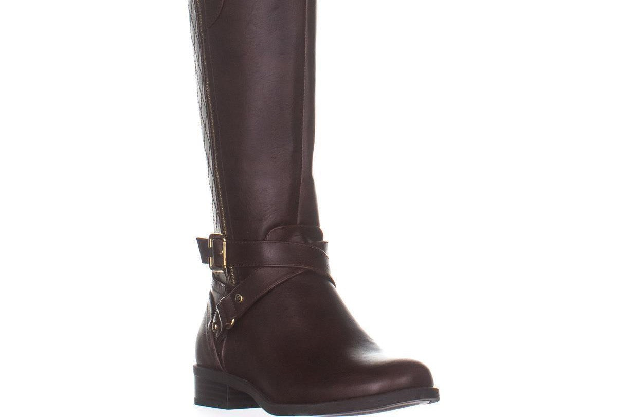 Guess Women's Haydin Faux Leather Tall Riding Boots Brown  Size 8 M