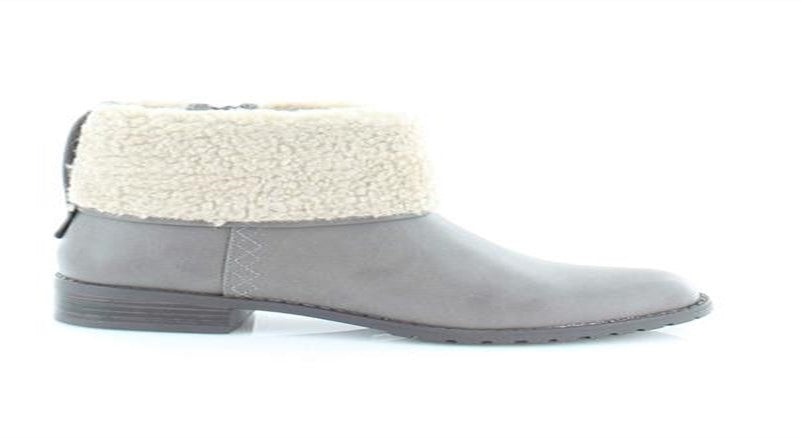 Style & Co Women's Bettey Fold Over Faux Fur Booties Gray Size 9.5