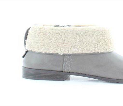 Style & Co Women's Bettey Fold Over Faux Fur Booties Gray Size 9.5
