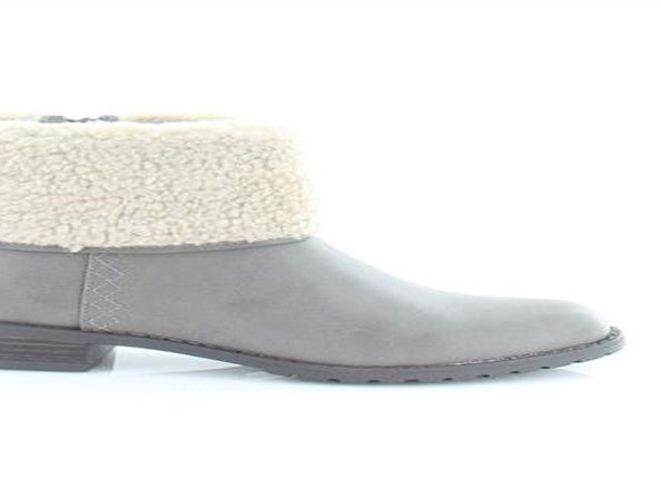 Style & Co Women's Bettey Fold Over Faux Fur Booties Gray Size 9.5