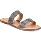 Material Girl Women's GINNIE Open Toe Slide Flats Grey Size 9 M
