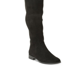 XoXo Women's Tristen Suede Almond Toe Knee High Fashion Boots Black Size 7.5