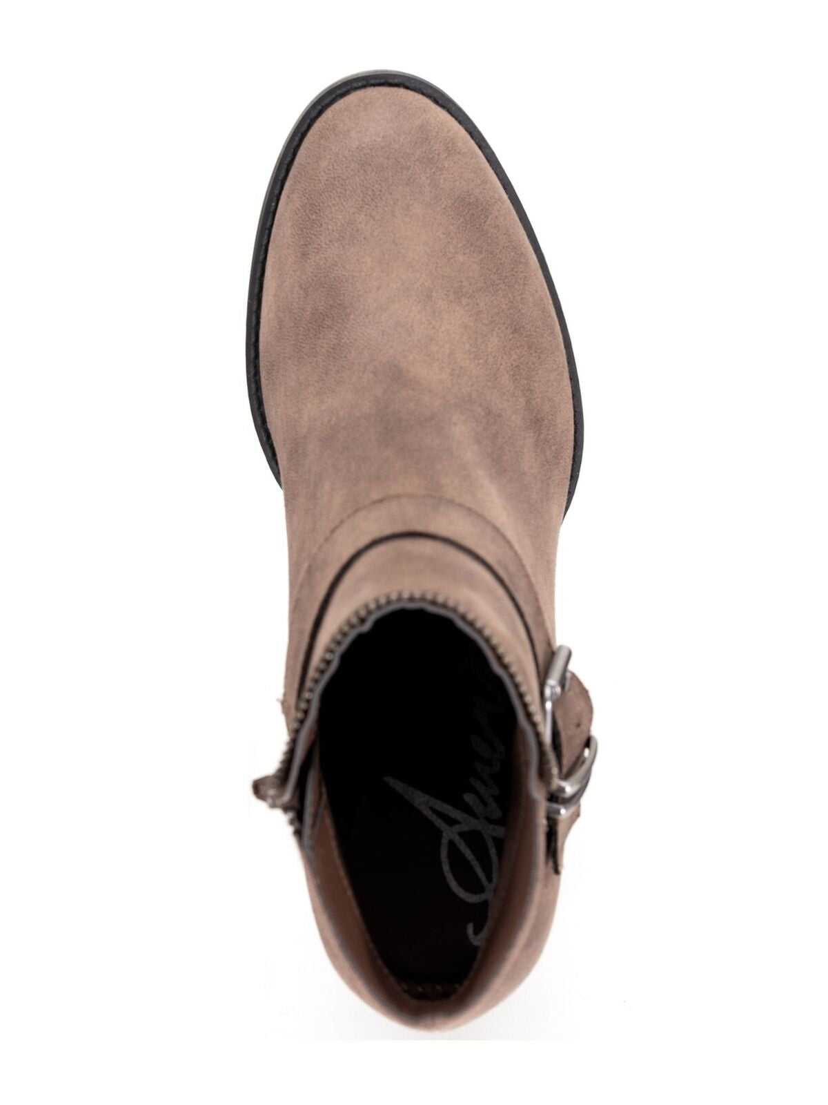 American Rag Women's Zipper Trim Buckle Accent Comfort Milly Round Toe Block Heel Zip up Booties Brown Size 9 M