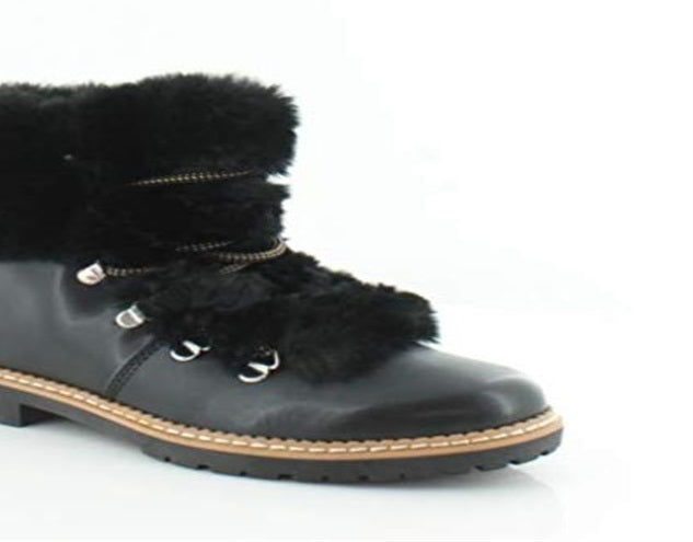 INC International Concepts Women's Pravale Faux Fur Lace-up Winter Boots Black Size 5 M