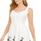 Donna Rico Women's Floral Hem a Line Dress White Size 4