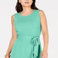 Charter Club Women's Tie Waist Midi Dress Green Size XL