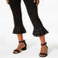 INC International Concepts Women's Studded Ruffle Hem Pants Black Size 0 Petite