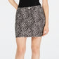 INC International Concepts Women's  Leopard Print Denim Mini Skirt Black Size 8