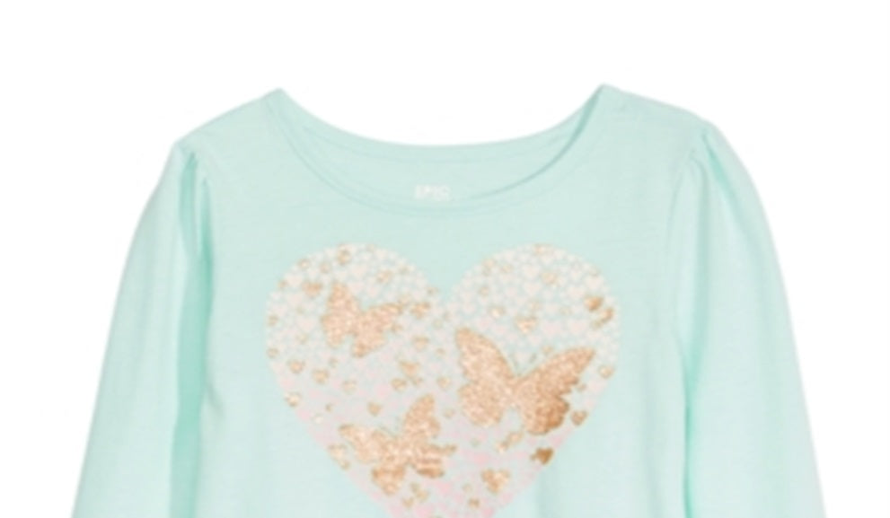 Epic Threads Little Girl's Heart Butterflies T-Shirt Blue Blue Size 5