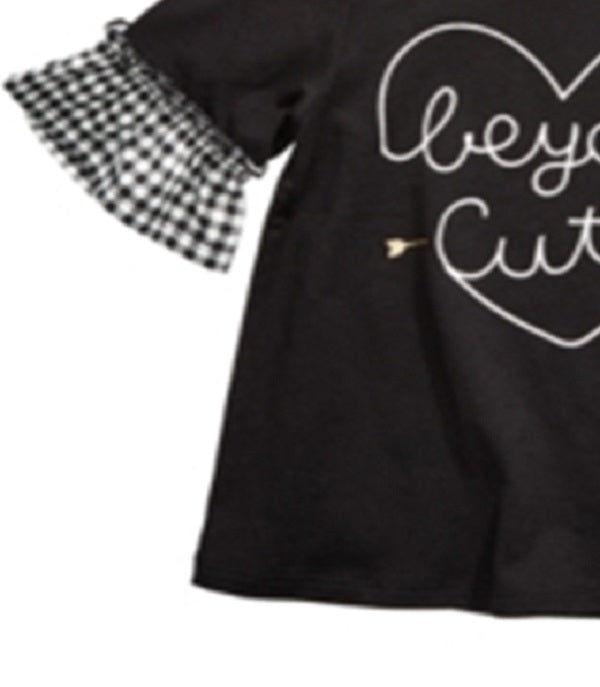 First Impressions Toddler Girl's Cotton Beyond Cute Top  Black Size 4T