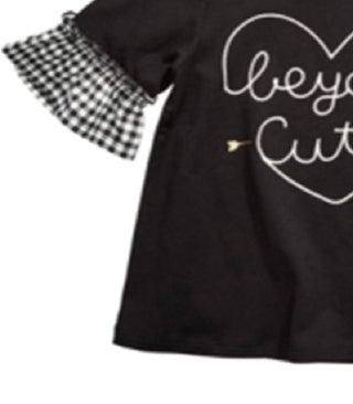 First Impressions Toddler Girl's Cotton Beyond Cute Top  Black Size 4T