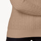 Karen Scott Women's Cable Knit Crewneck Sweater Brown Size Small