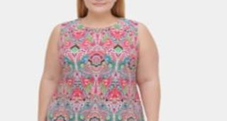 Tommy Hilfiger Women's Plus Printed Aline Dress Red Size 18W