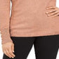 JM Collection Women's Metallic V Neck Sweater Pink Size Medium