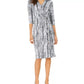 NY Collection Women's Animal Print Wrap Shirtdress White Combo Size Petite XL