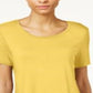 JM Collection Women's Shirttail Hem Top Yellow Size Petite L