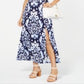 INC International Concepts Women's Printed Maxi Dress Blue Size Petite Small
