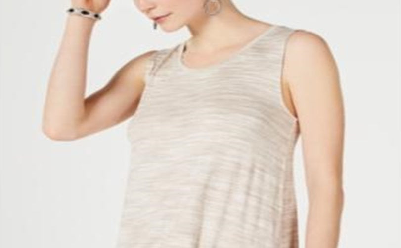 Style & Co Women's Sleeveless Scoop Neck Tank Top Brown Size Medium