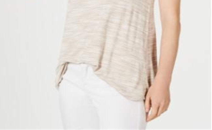 Style & Co Women's Sleeveless Scoop Neck Tank Top Brown Size Medium