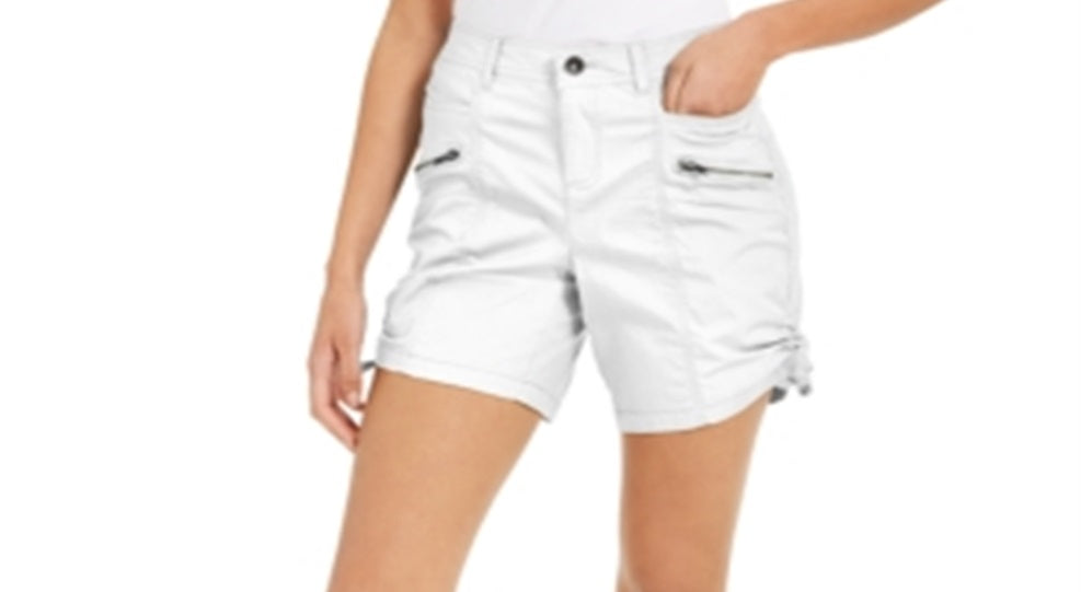 Style & CoWomen's Zip Pocket Cargo Shorts White Size 16