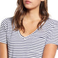 Lucky Brand Women's Stripe Cotton Pocket Tee Blue Size Medium