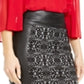 Thalia Sodi Women's Faux Leather Panel Pencil Skirt Black Size X-Large