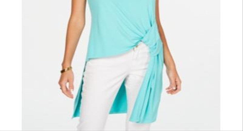 Alfani Women's High Low Tunic Top Green  Size Petite XL