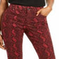 INC International Concepts Women's Essential Snake Print Skinny Jean Red  Size 2