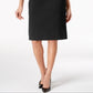 JM Collection Women's Rivet Waist a Line Skirt Black Size Large